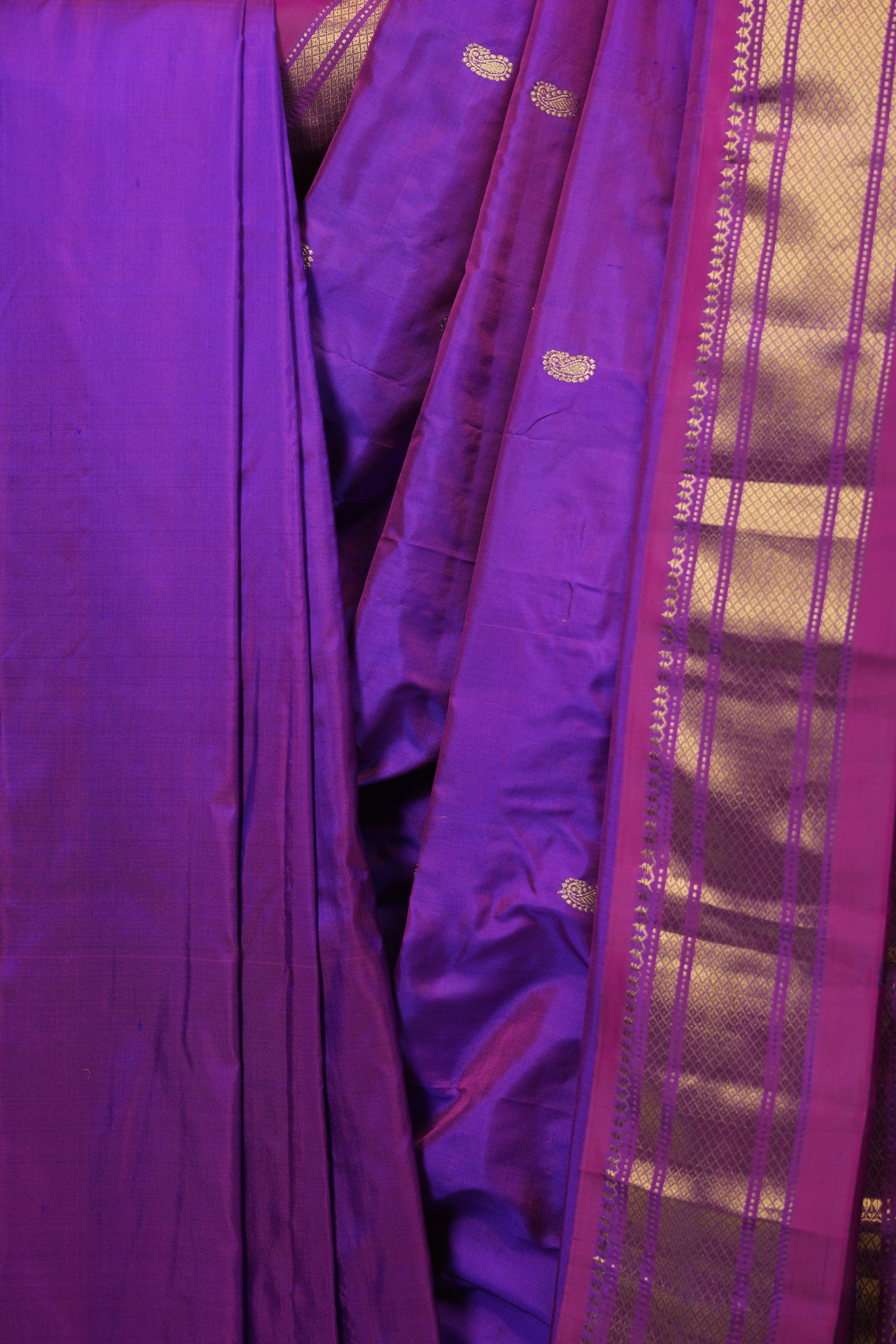 Purple Silk Paithani Saree - SRPSPS806
