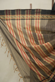 Dark Khaki Narayan Peth Cotton Saree - SRDKNPCS26