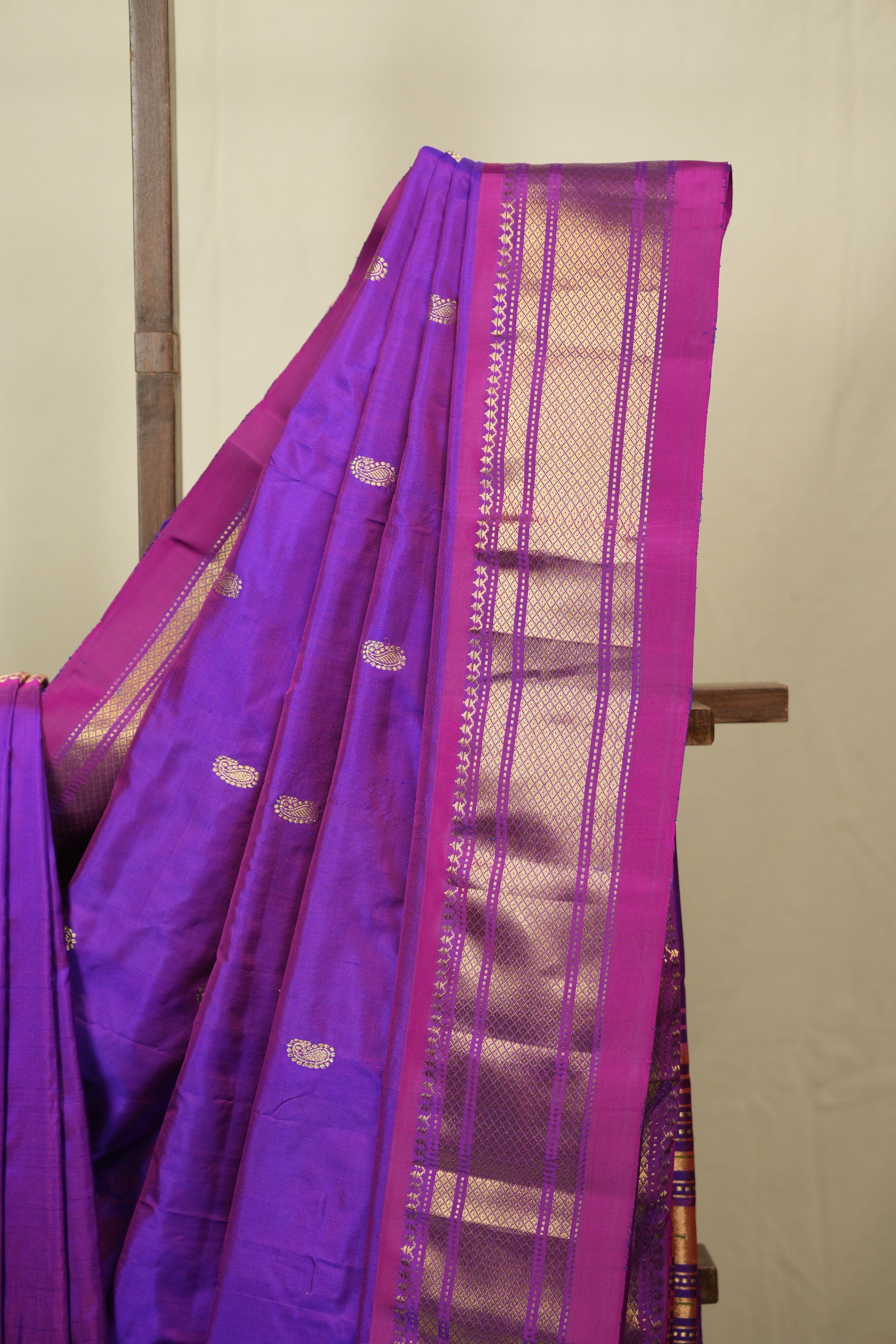 Purple Silk Paithani Saree - SRPSPS806