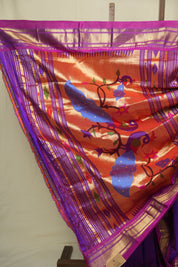 Purple Silk Paithani Saree - SRPSPS806