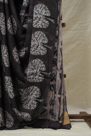 Black Brown HBP Modal Silk Saree - SRBBMSS547