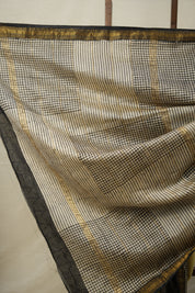 Yellow- White HBP Cotton Silk Saree With Maheshwari Border - SRYWCSS1314