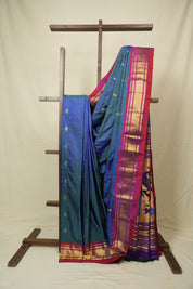 Dual Tone Blue Silk Paithani Saree - SRDTBSPS808