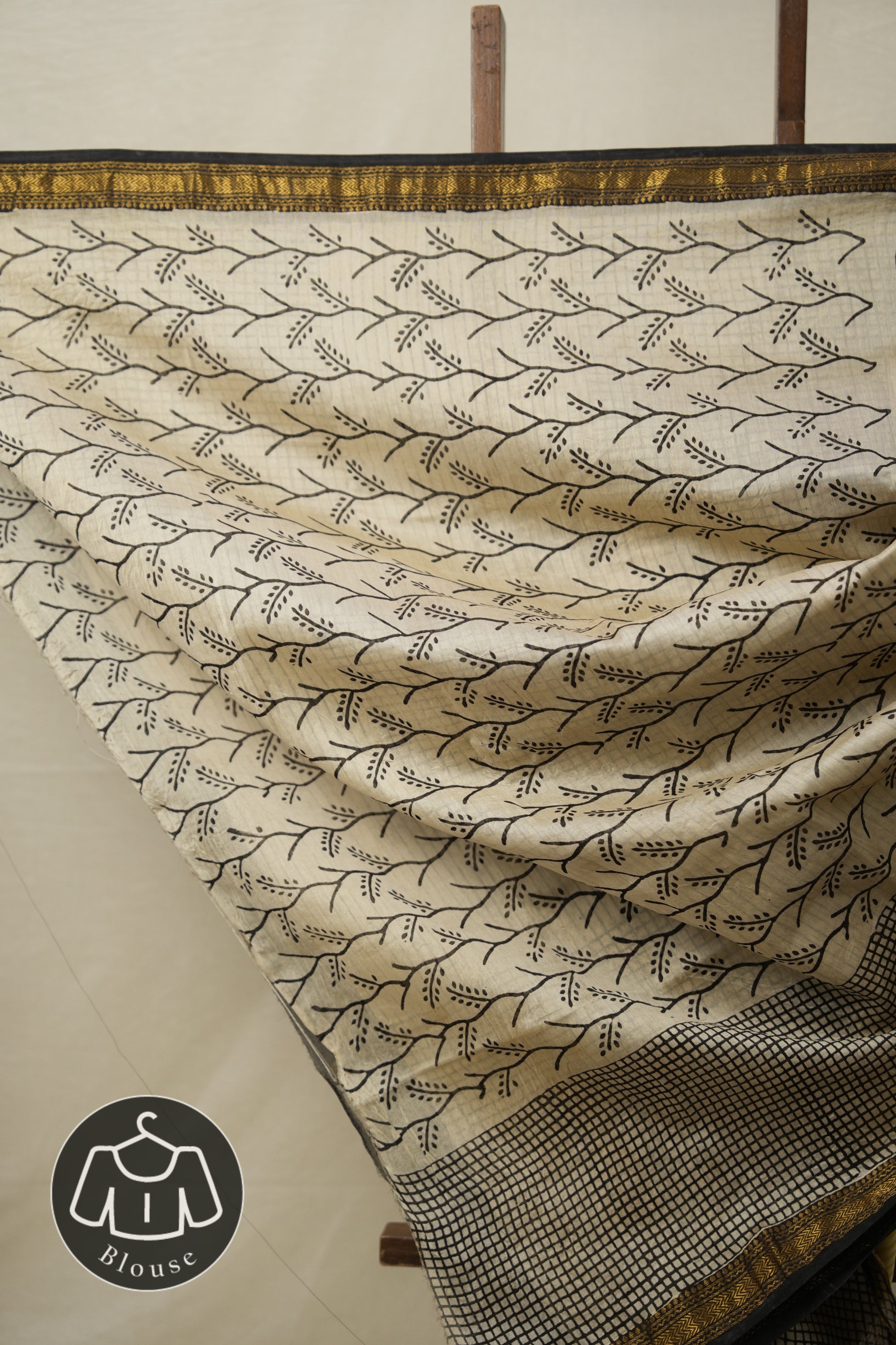 Yellow- White HBP Cotton Silk Saree With Maheshwari Border - SRYWCSS1314