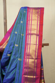 Dual Tone Blue Silk Paithani Saree - SRDTBSPS808