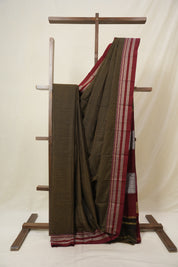 Mehendi Green Cotton Ilkal Saree - SRMGCIS914
