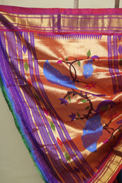 Dual Tone Blue Silk Paithani Saree - SRDTBSPS808