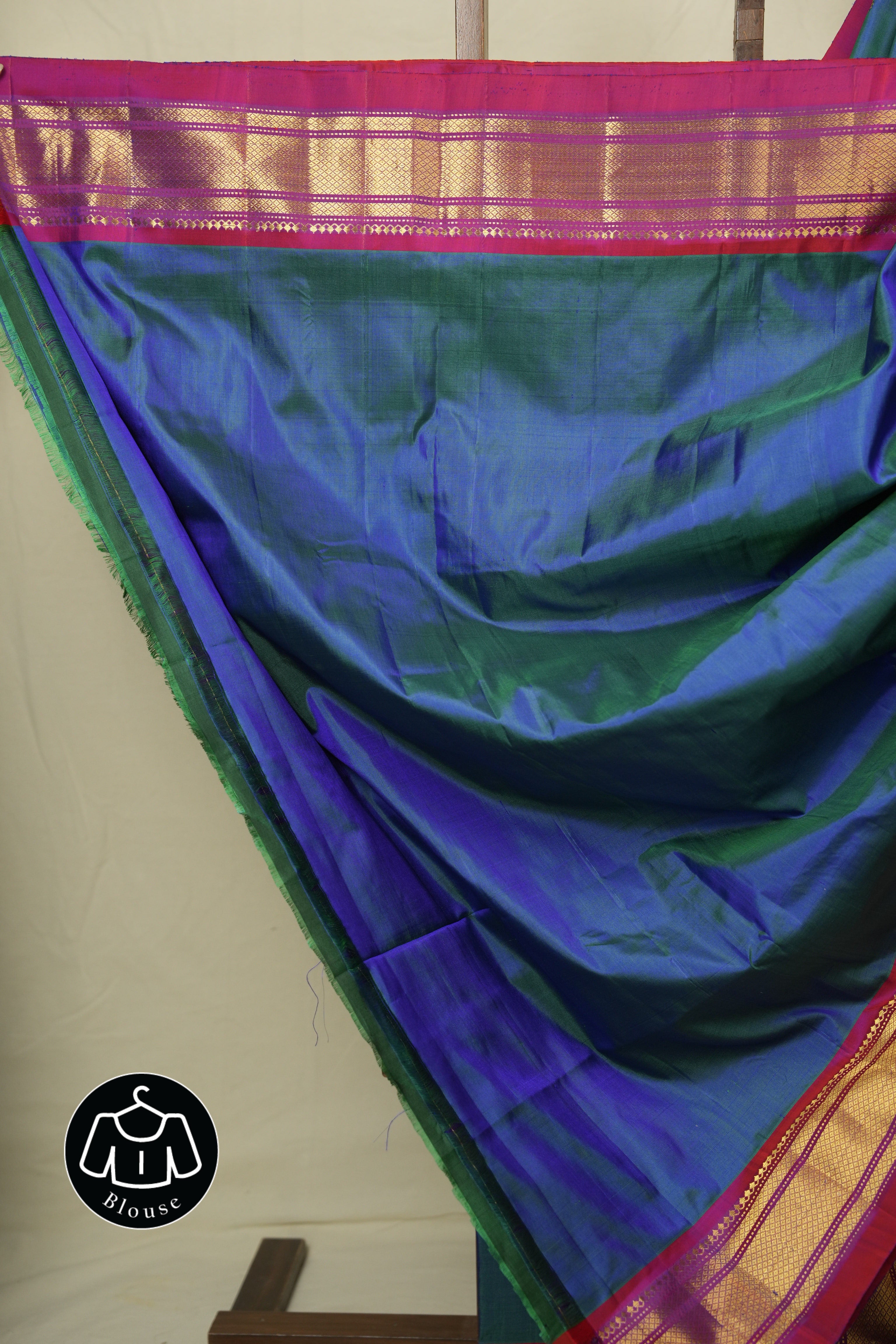 Dual Tone Blue Silk Paithani Saree - SRDTBSPS808