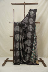 Taupe Grey HBP Modal Silk Saree - SRBMSS579