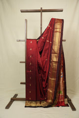 Maroon Silk Paithani Saree - SRMSPS807