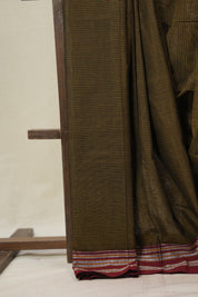 Mehendi Green Cotton Ilkal Saree - SRMGCIS914