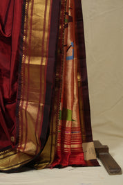 Maroon Silk Paithani Saree - SRMSPS807