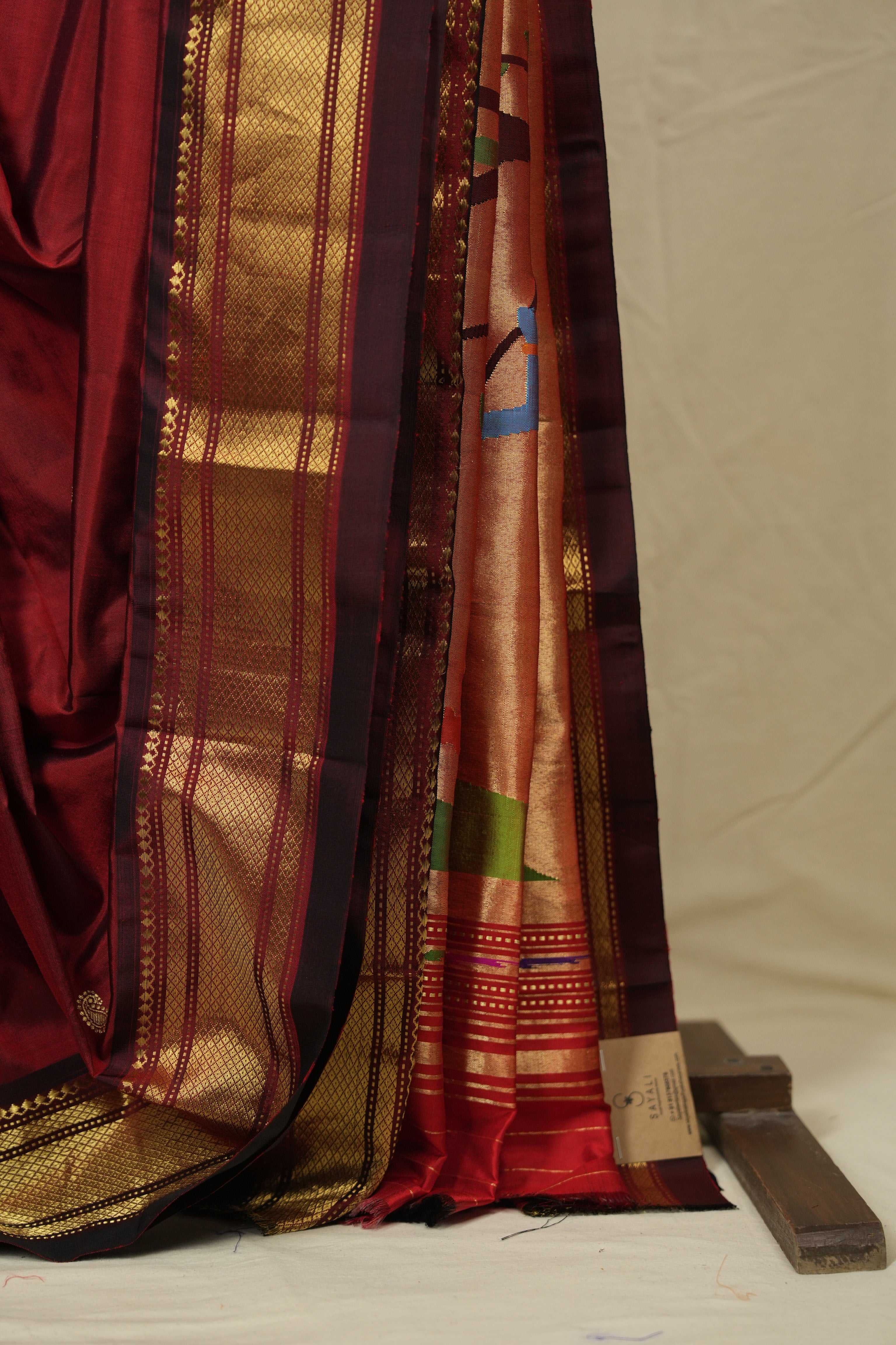 Maroon Silk Paithani Saree - SRMSPS807