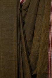 Mehendi Green Cotton Ilkal Saree - SRMGCIS914