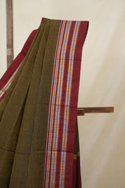Mehendi Green Cotton Ilkal Saree - SRMGCIS914
