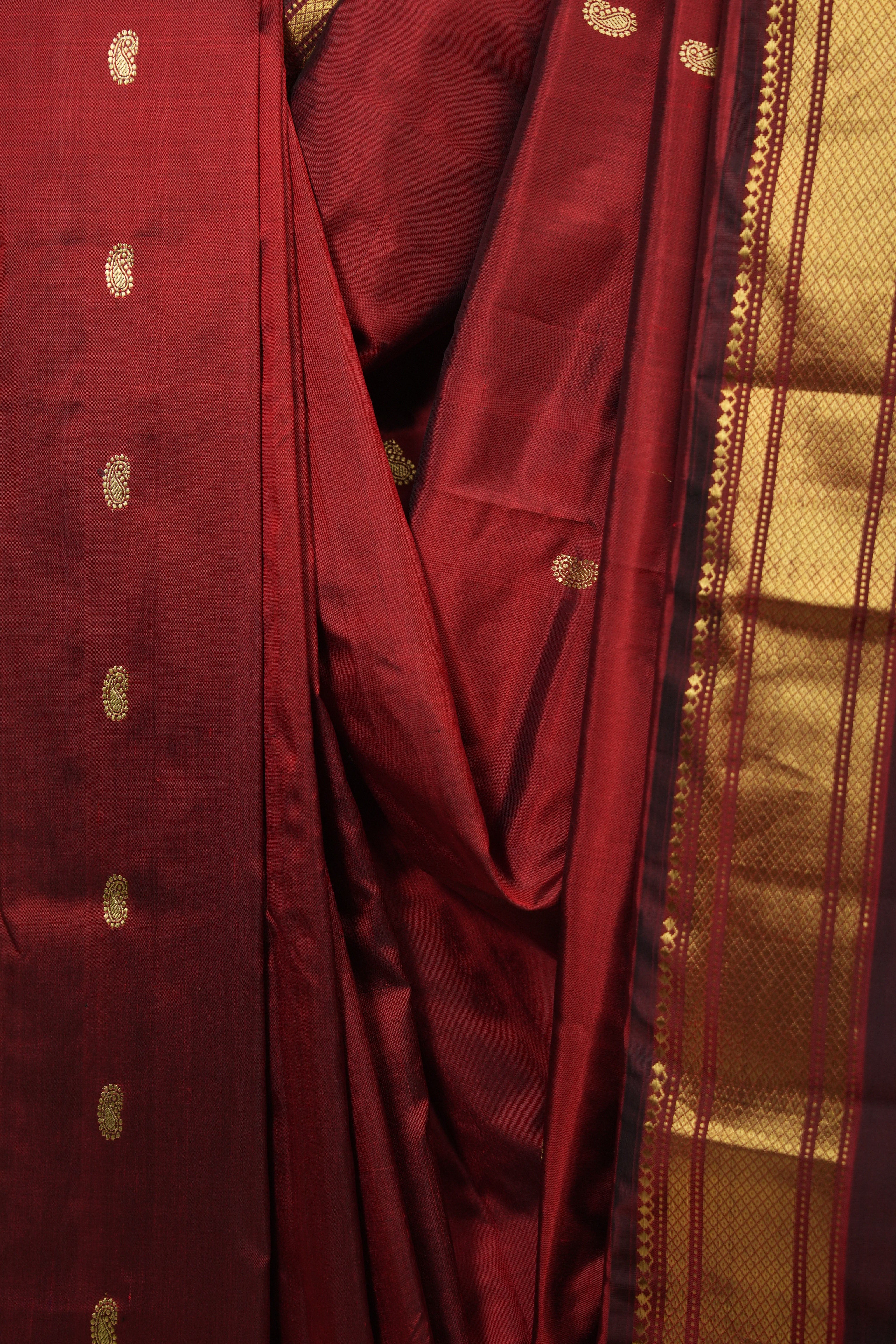 Maroon Silk Paithani Saree - SRMSPS807
