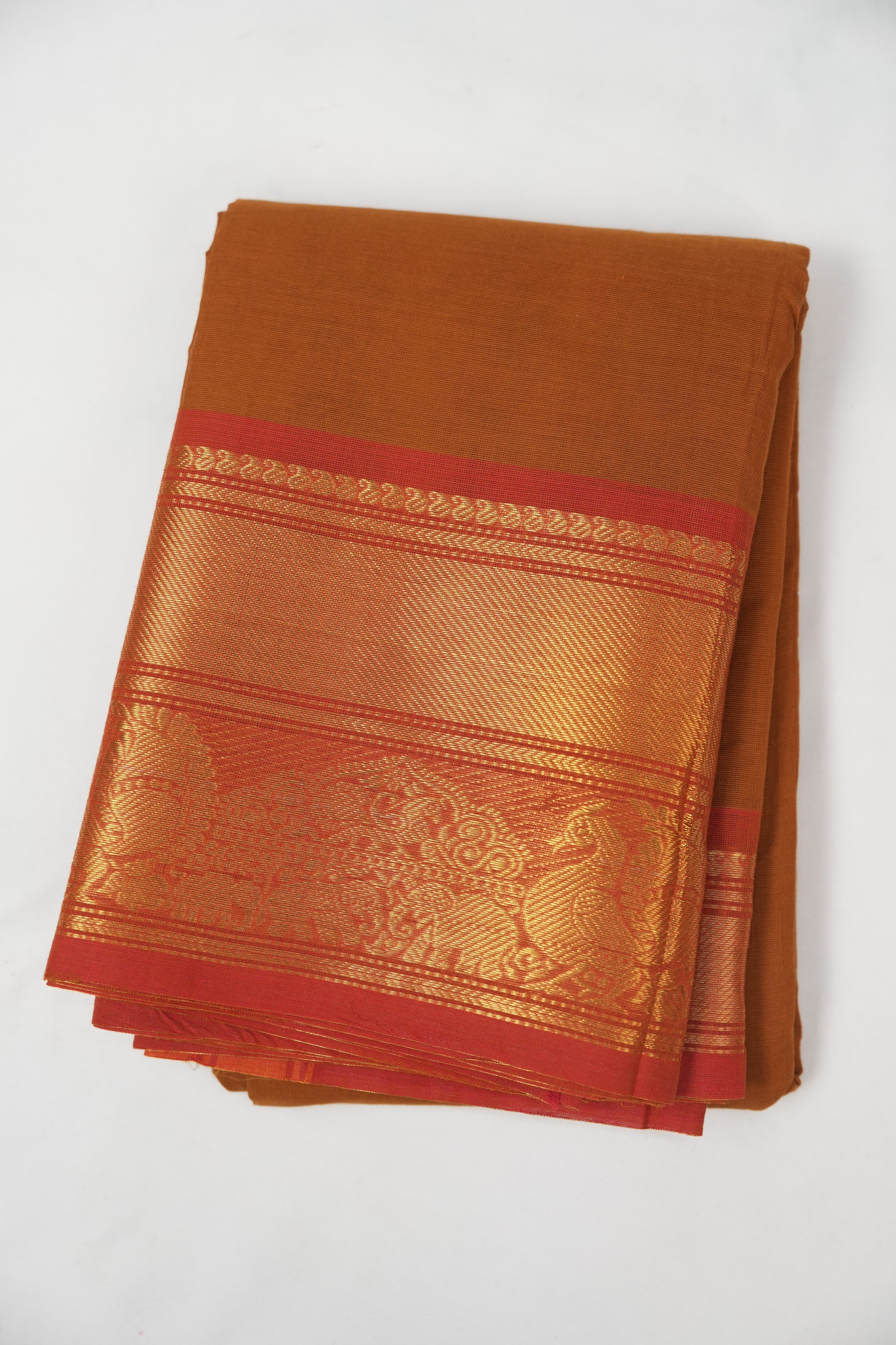 Brown Kanchi Cotton Saree - SRBKCS1374
