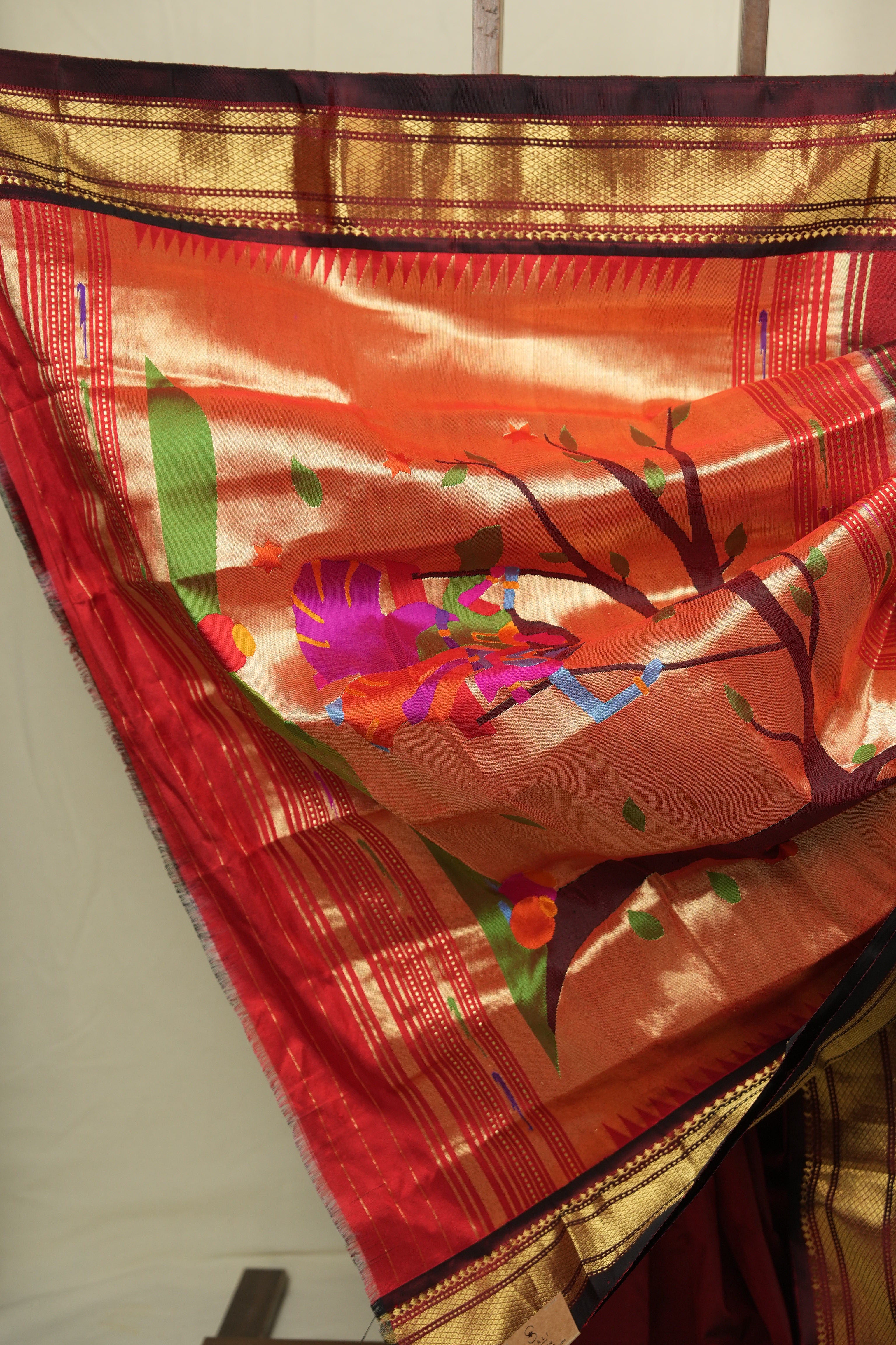 Maroon Silk Paithani Saree - SRMSPS807