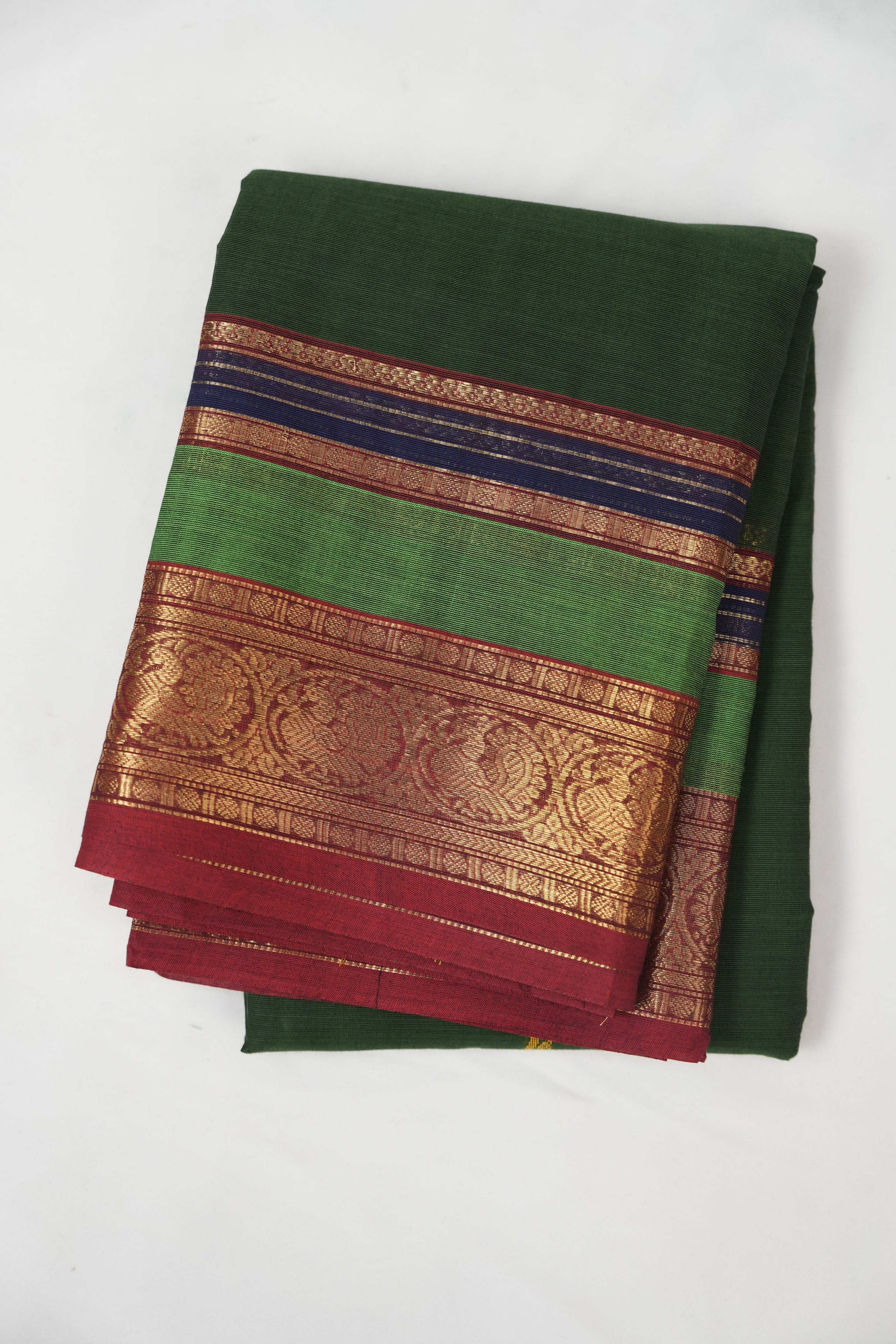 Green Kanchi Cotton Saree - SRGKCS1372