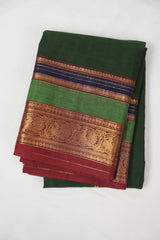 Green Kanchi Cotton Saree - SRGKCS1372