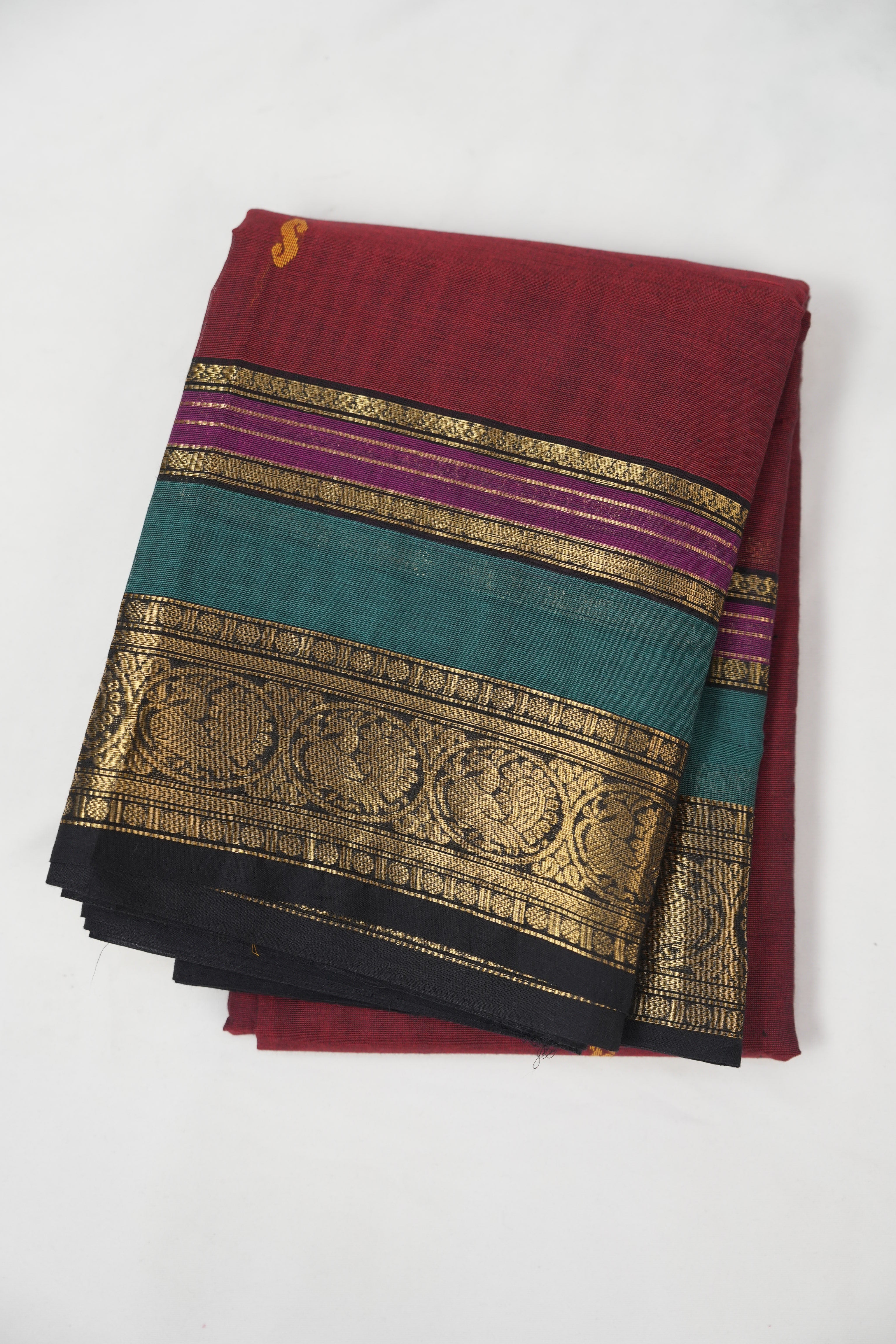 Maroon Kanchi Cotton Saree - SRMKCS1371