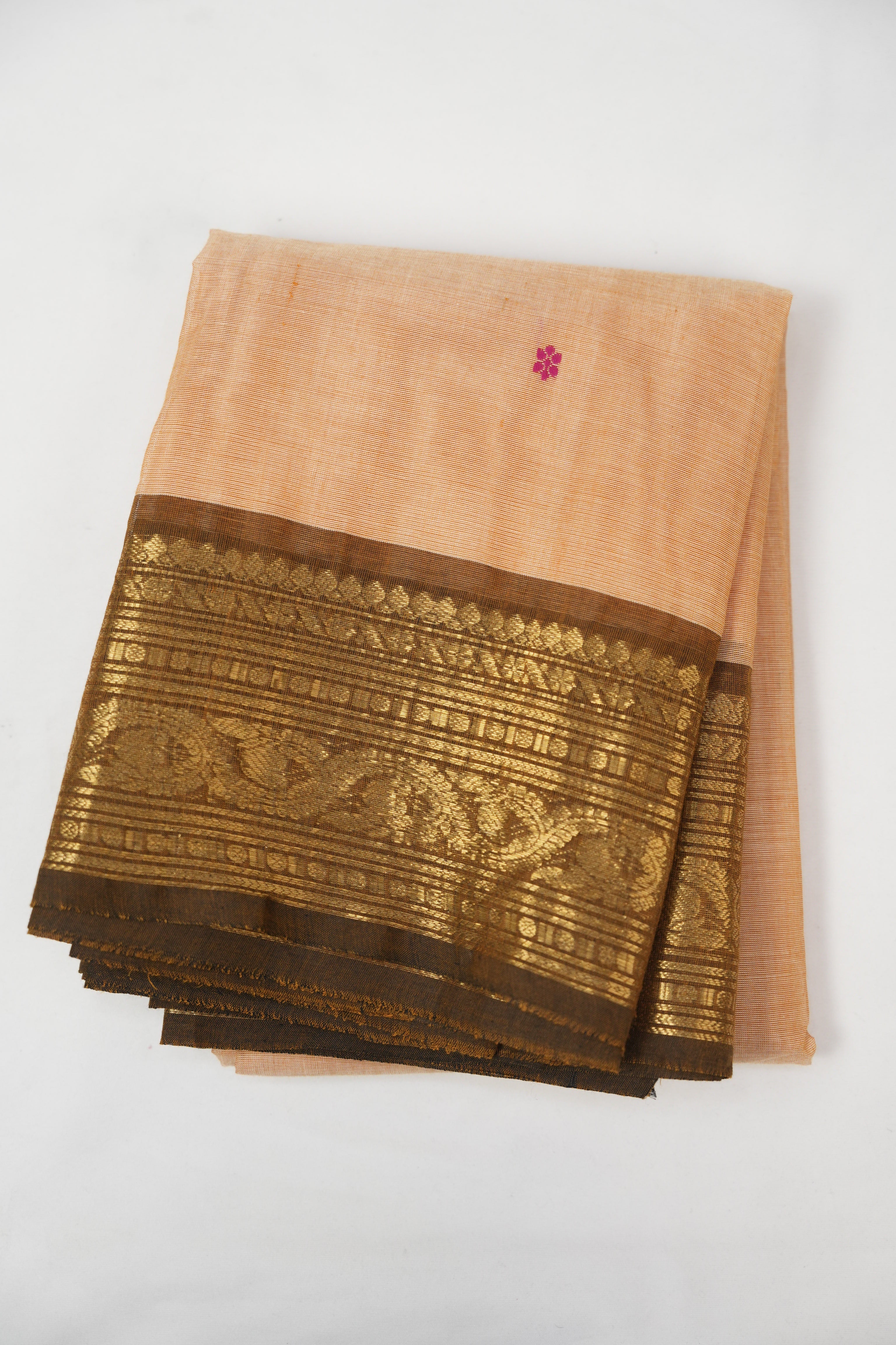 Light Peach Kanchi Cotton Saree - SRLPKCS1370