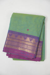 Two Tone Green Kanchi Cotton Saree - SRTTGKCS1357