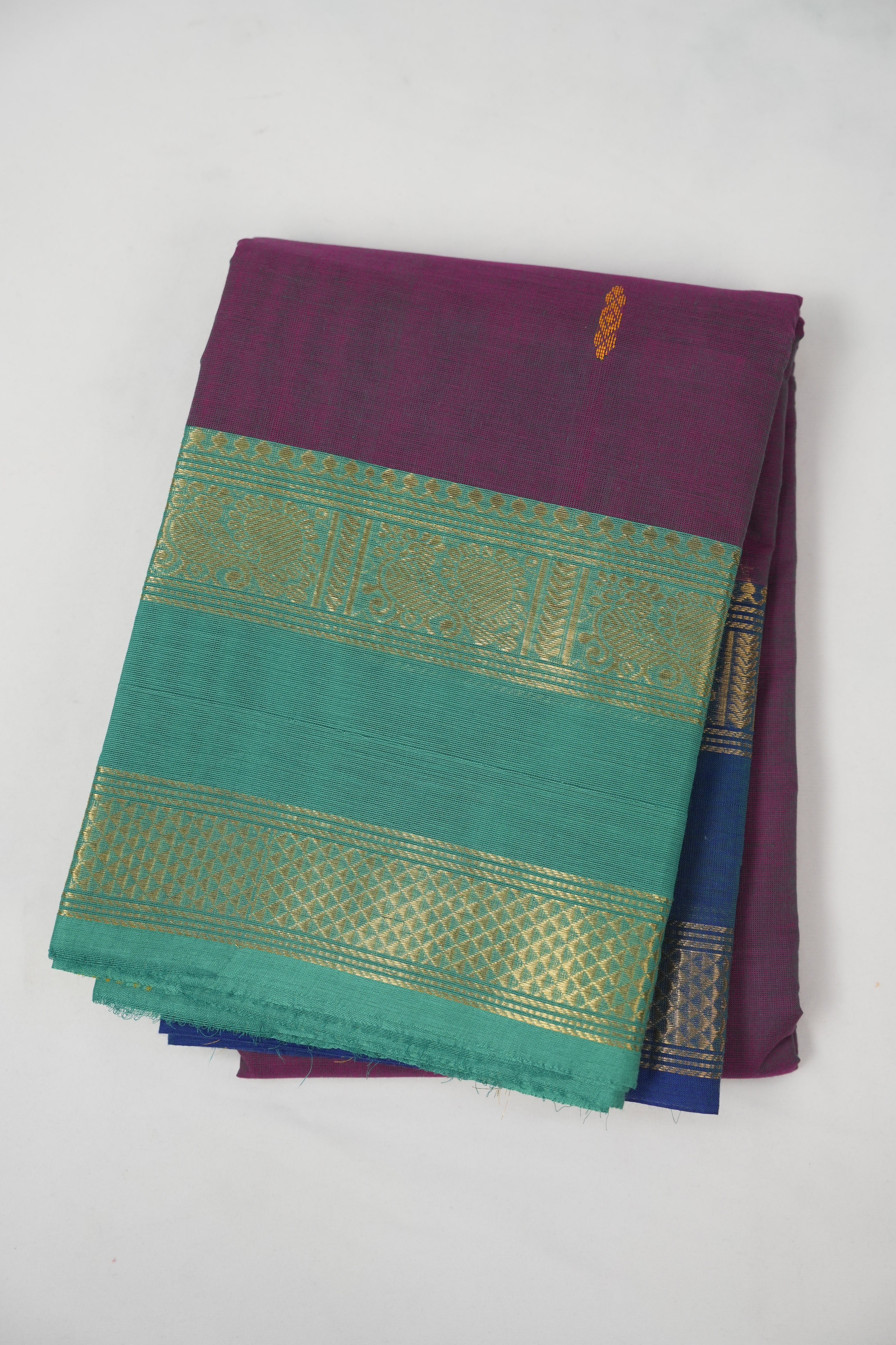 Two Tone Purple Kanchi Cotton Saree - SRTTPKCS1356