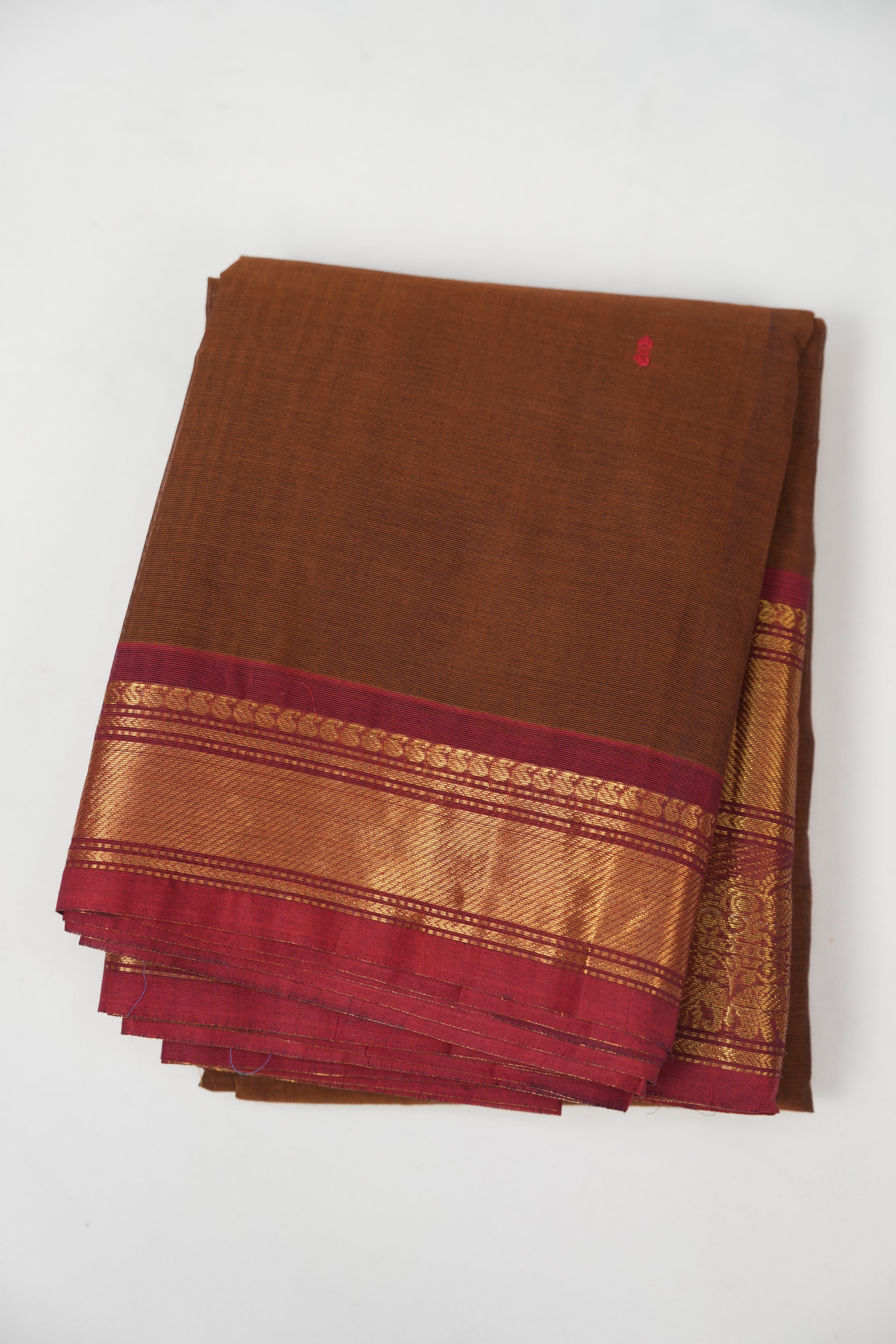 Brown Kanchi Cotton Saree - SRBKCS1362