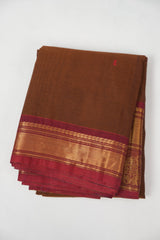 Brown Kanchi Cotton Saree - SRBKCS1362