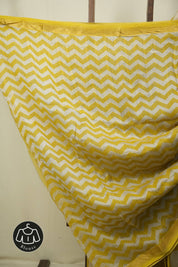 Yellow HBP Cotton Silk Saree With Maheshwari Border - SRYCSS1730