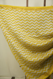 Yellow HBP Cotton Silk Saree With Maheshwari Border - SRYCSS1730