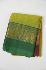Parrot Green Kanchi Cotton Saree - SRPGKCS1363