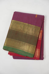 Magenta Kanchi Cotton Saree - SRMKCS1358