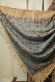Light Brown Kalamkari Tussar Silk Saree - SRLBKTSS47