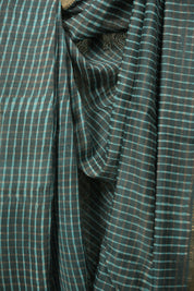 Teal Blue HBP Cotton Silk Saree With Maheshwari Border - SRBCSS1731