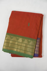 Brick Orange Kanchi Cotton Saree - SRBOKCS1361