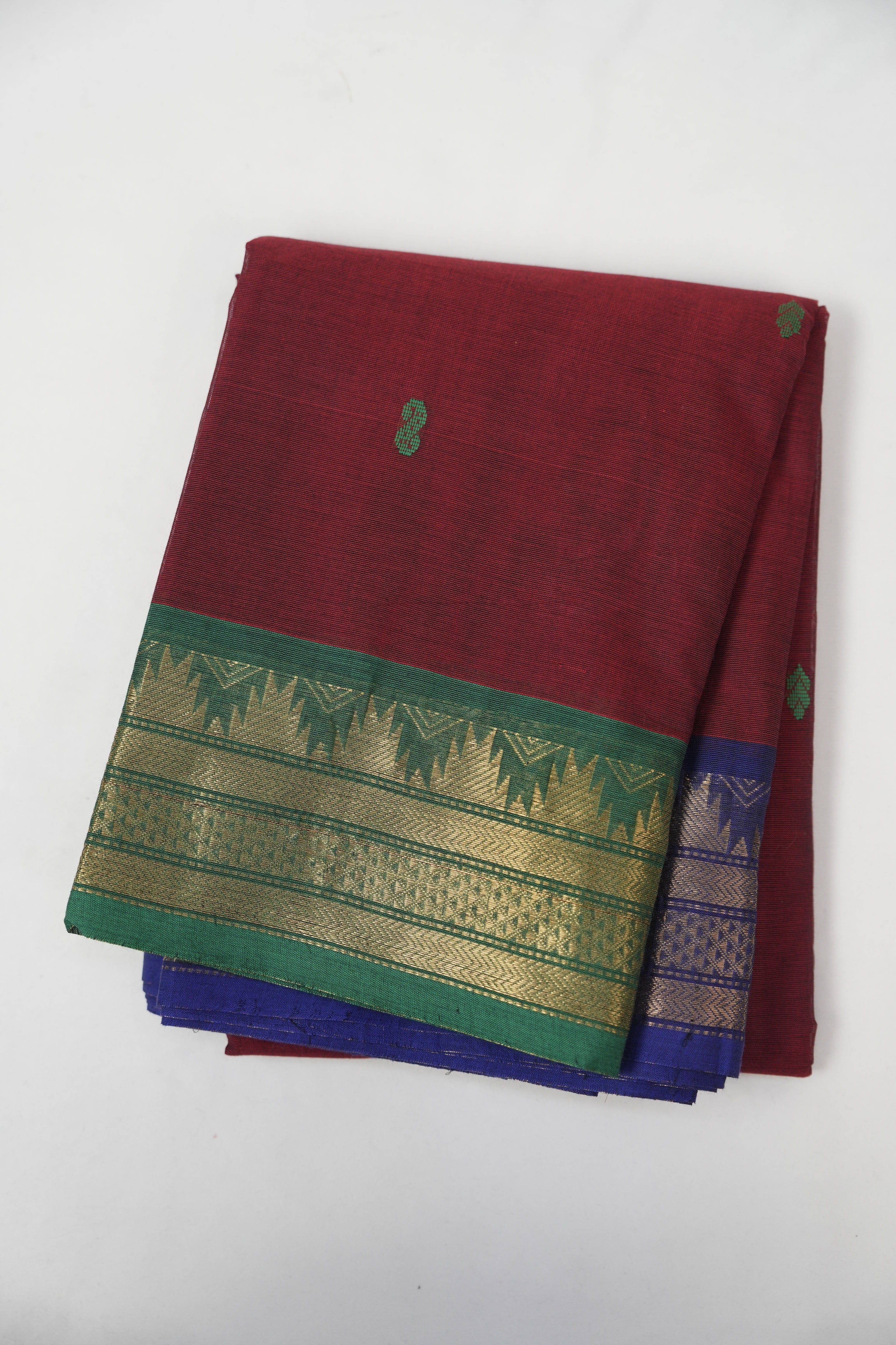 Maroon Kanchi Cotton Saree - SRMKCS1364