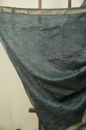 Teal Blue HBP Cotton Silk Saree With Maheshwari Border - SRBCSS1731
