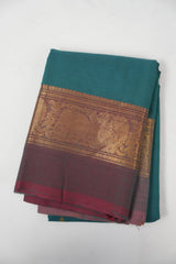 Green Kanchi Cotton Saree - SRGKCS1347