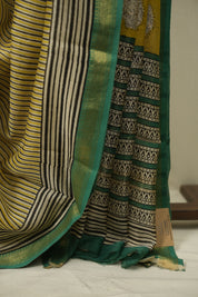 Cream HBP Cotton Silk Saree With Maheshwari Border - SRCCSS1733