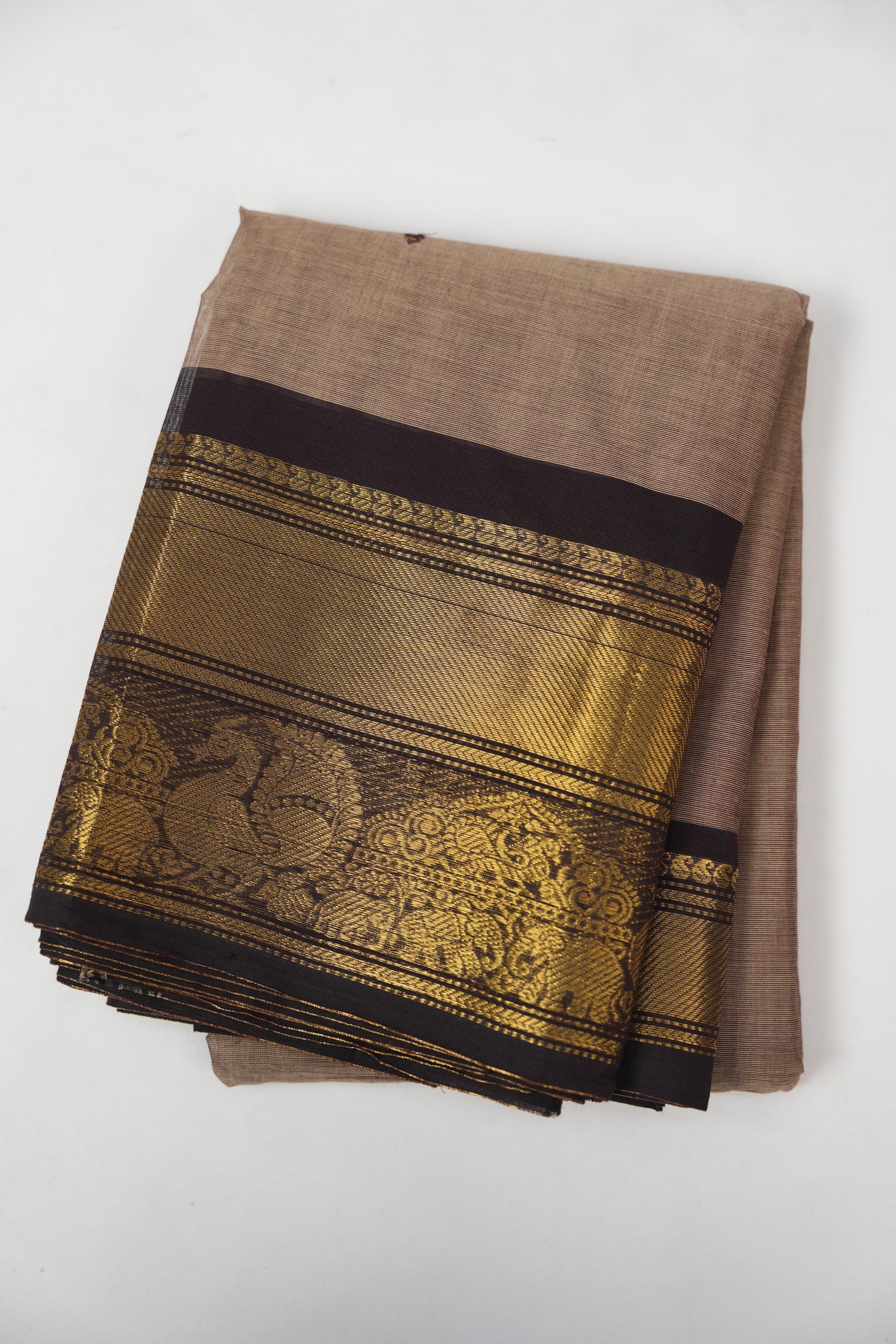 Brown Kanchi Cotton Saree - SRBKCS1349