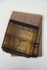 Brown Kanchi Cotton Saree - SRBKCS1349
