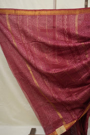 Maroon HBP Cotton Silk Saree With Maheshwari Border - SRMCSS1532