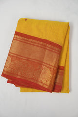 Yellow Kanchi Cotton Saree - SRYKCS1354