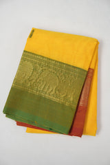 Yellow Kanchi Cotton Saree - SRYKCS1352