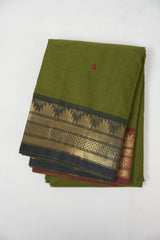 Green Kanchi Cotton Saree - SRGKCS1378