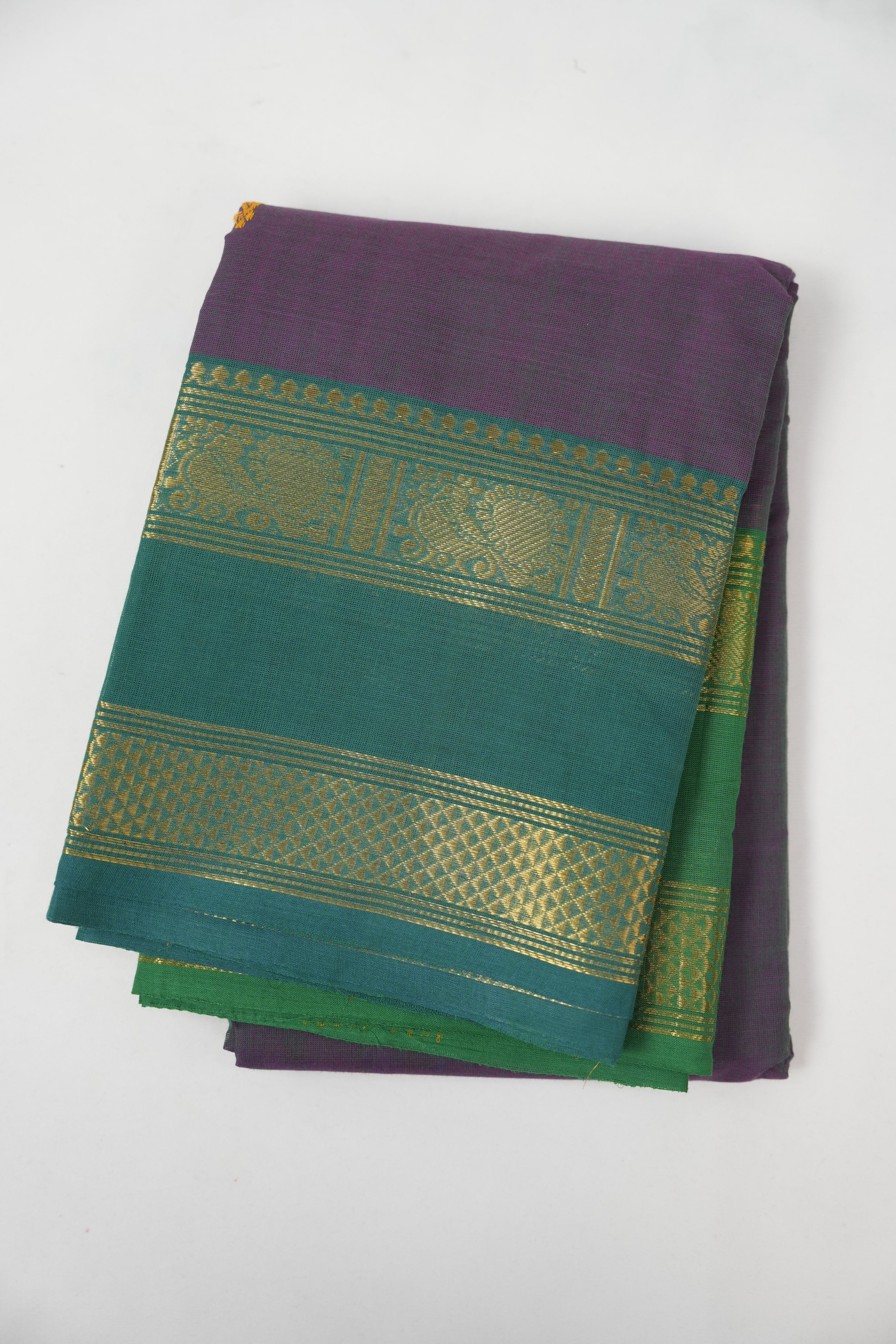Two Tone Purple Kanchi Cotton Saree - SRTTPKCS1382