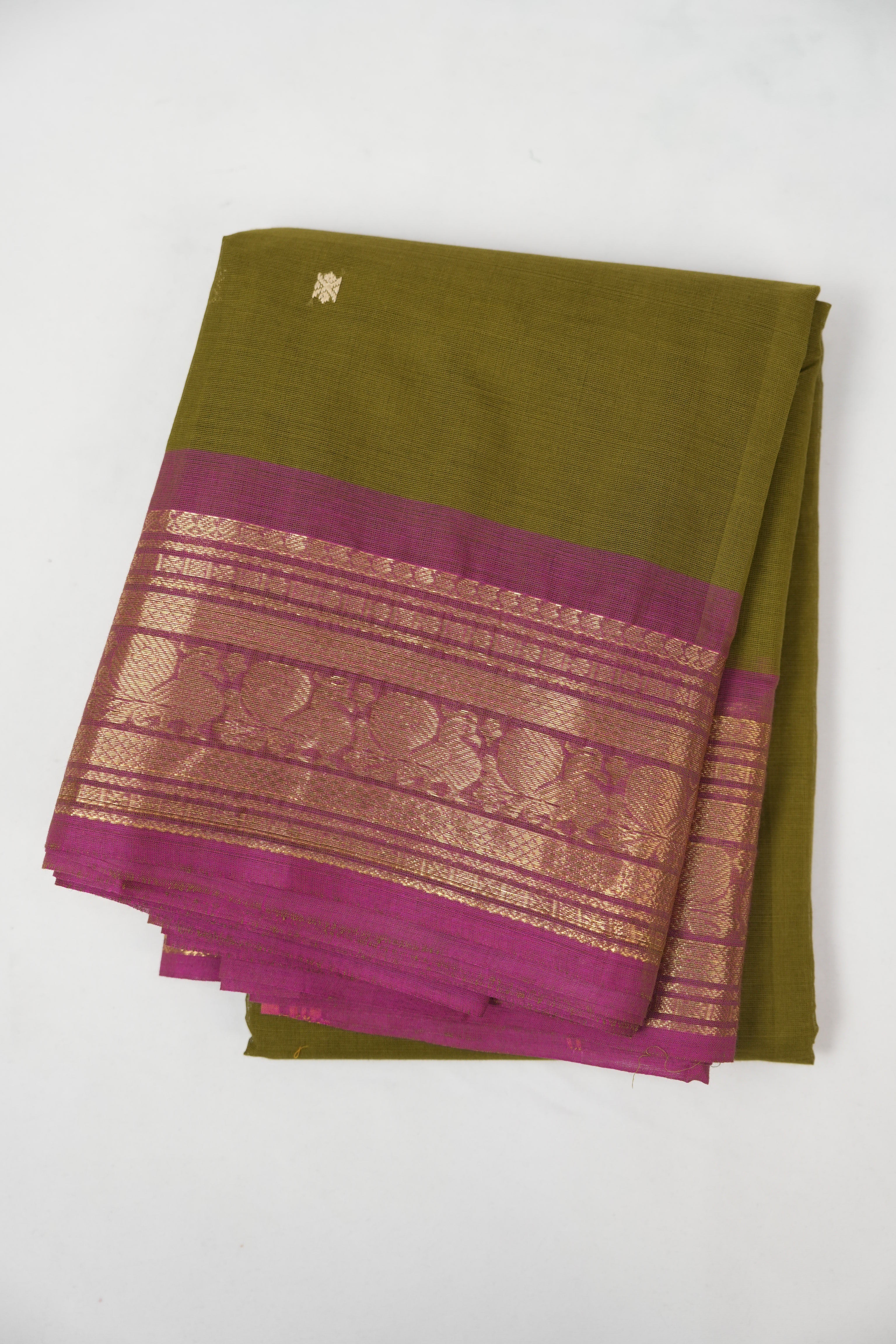 Mehendi Green Kanchi Cotton Saree - SRMGKCS1379