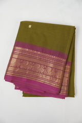 Mehendi Green Kanchi Cotton Saree - SRMGKCS1379